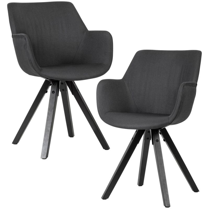 Wohnling Esszimmerstuhl, 2er Set, schwarz