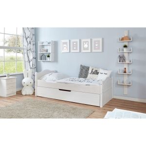 Ticaa Einzelbett Leni Kiefer weiß mit Zusatzbett 90 x 200 cm Ticaa Einzelbett Leni Kiefer weiß mit Zusatzbett 90 x 200 cm