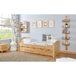 Ticaa Einzelbett Leni Kiefer mit 5er Schubkästen 90 x 200 cm Ticaa Einzelbett Leni Kiefer mit 5er Schubkästen 90 x 200 cm