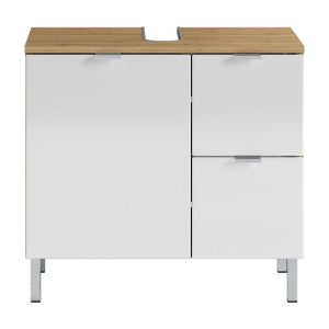 Waschbeckenunterschrank Maureen 2 Schubkästen 60 x 56 x 34 cm Grandson-Eiche-Nachbildung/weiß Waschbeckenunterschrank Maureen 2 Schubkästen 60 x 56 x 34 cm Grandson-Eiche-Nachbildung/weiß