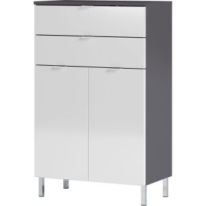 Kommode Maureen 2 Schubkästen 60 x 97 x 34 cm graphit/weiß Kommode Maureen 2 Schubkästen 60 x 97 x 34 cm graphit/weiß