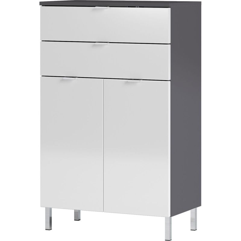 Kommode Maureen 2 Schubkästen 60 x 97 x 34 cm graphit/weiß