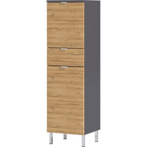 Schrank Maureen mit 1 Schubkasten 34 x 120 x 34 cm Graphit/Grandson-Eiche-Nachbildung Schrank Maureen mit 1 Schubkasten 34 x 120 x 34 cm Graphit/Grandson-Eiche-Nachbildung
