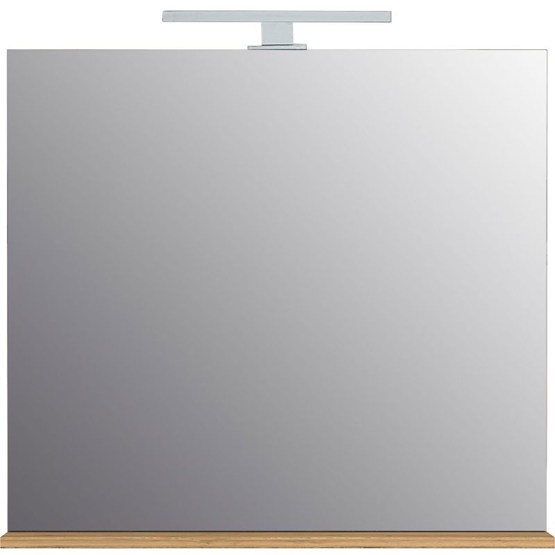 Spiegel Vision mit Ablageboden und LED-Beleuchtung 76 x 75 x 15 cm weiß