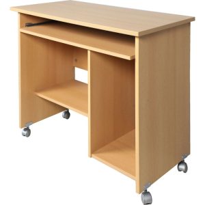 Computertisch Work mit Laufrollen und Tastaturauszug 90 x 72 x 48 cm Buche-Nachbildung Computertisch Work mit Laufrollen und Tastaturauszug 90 x 72 x 48 cm Buche-Nachbildung