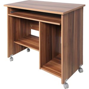 Computertisch Work mit Laufrollen und Tastaturauszug 90 x 72 x 48 cm Walnuss-Nachbildung Computertisch Work mit Laufrollen und Tastaturauszug 90 x 72 x 48 cm Walnuss-Nachbildung