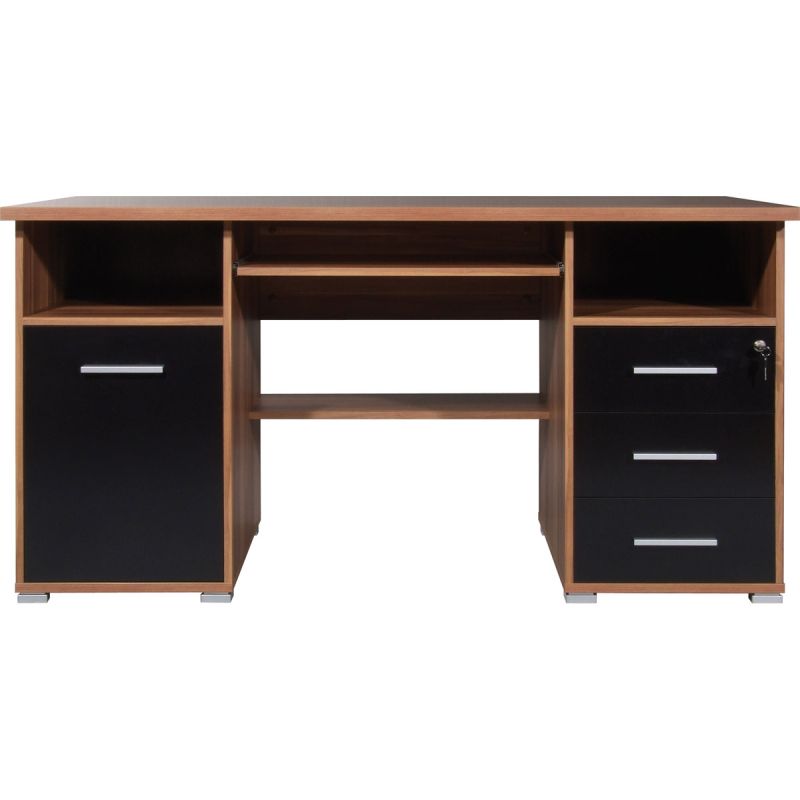 Schreibtisch Tipp abschließbar und mit Tastaturauszug 145 x 75 x 70 cm anthrazit