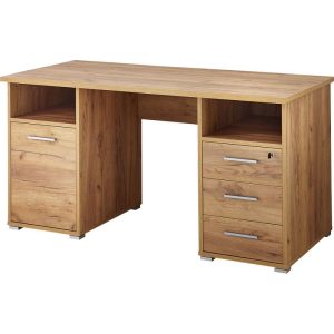 Schreibtisch Keep mit Stauraum 145 x 75 x 70 cm Navarra-Eiche-Nachbildung Schreibtisch Keep mit Stauraum 145 x 75 x 70 cm Navarra-Eiche-Nachbildung