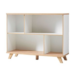 Regal Helsinki skandinavisches Design 120 x 93 x 40 cm weiß/Sanremo-Eiche-Nachbildung Regal Helsinki skandinavisches Design 120 x 93 x 40 cm weiß/Sanremo-Eiche-Nachbildung