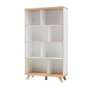 Regal Helsinki skandinavisches Design 96 x 171 x 40 cm weiß/Sanremo-Eiche-Nachbildung Regal Helsinki skandinavisches Design 96 x 171 x 40 cm weiß/Sanremo-Eiche-Nachbildung