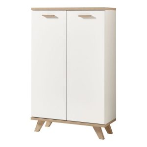 Aktenschrank Helsinki skandinavisches Design 75 x 122 x 37 cm weiß/Sanremo-Eiche-Nachbildung Aktenschrank Helsinki skandinavisches Design 75 x 122 x 37 cm weiß/Sanremo-Eiche-Nachbildung