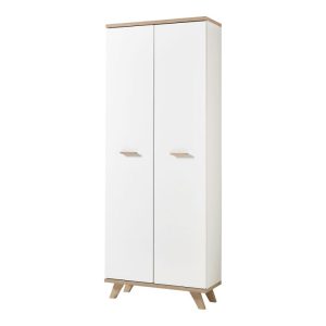 Aktenschrank Helsinki skandinavisches Design 75 x 193 x 37 cm weiß/Sanremo-Eiche-Nachbildung Aktenschrank Helsinki skandinavisches Design 75 x 193 x 37 cm weiß/Sanremo-Eiche-Nachbildung