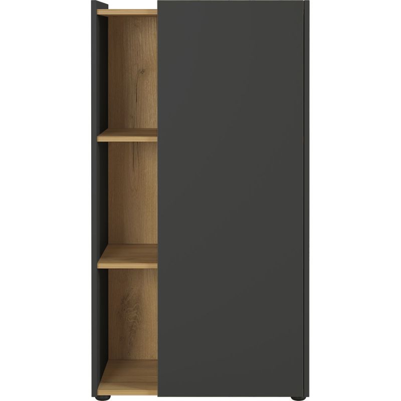 Aktenschrank Antonio mit offenen Fächern 62 x 115 x 42 cm graphit/Navarra-Eiche-Nachbildung