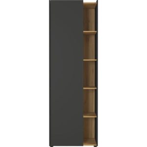 Aktenschrank Antonio mit offenen Fächern 62 x 188 x 42 cm graphit/Navarra-Eiche-Nachbildung Aktenschrank Antonio mit offenen Fächern 62 x 188 x 42 cm graphit/Navarra-Eiche-Nachbildung
