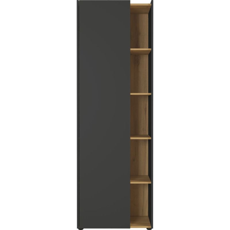 Aktenschrank Antonio mit offenen Fächern 62 x 188 x 42 cm graphit/Navarra-Eiche-Nachbildung