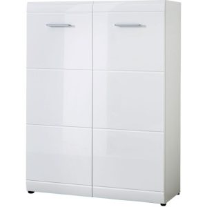 Schuhschrank Adison Fronten in Hochglanz mit Rillenfräsung 90 x 120 x 36 cm weiß Schuhschrank Adison Fronten in Hochglanz mit Rillenfräsung 90 x 120 x 36 cm weiß