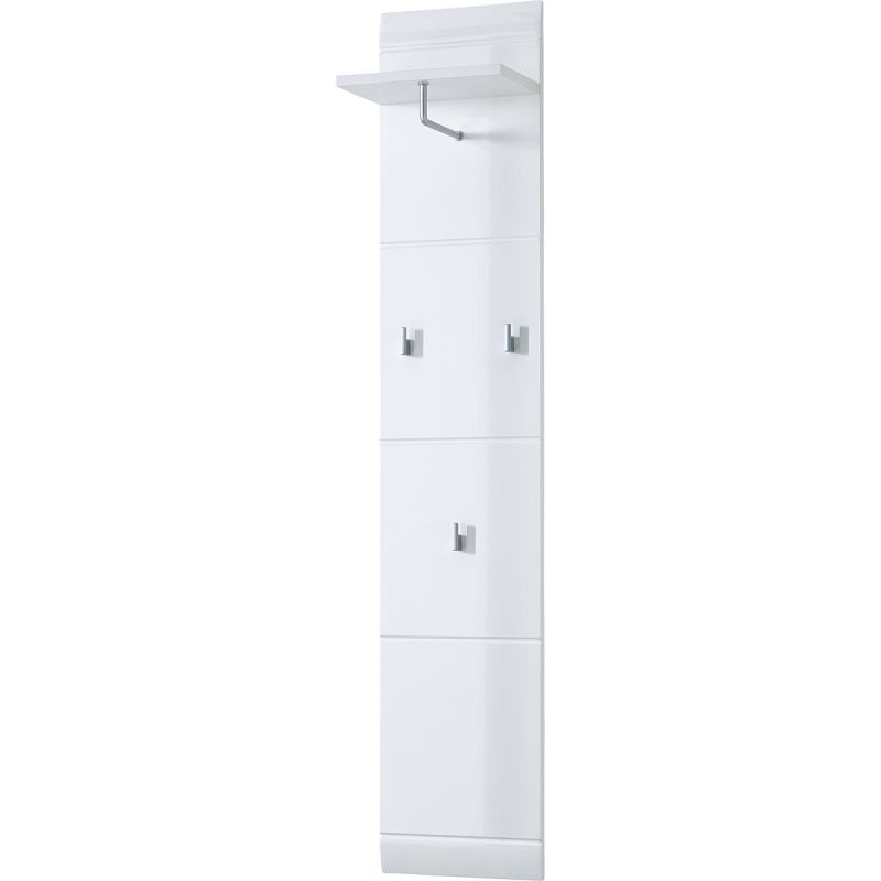Garderobenpaneel Adison Front in Hochglanz mit Rillenfräsung 30 x 152 x 23 cm weiß