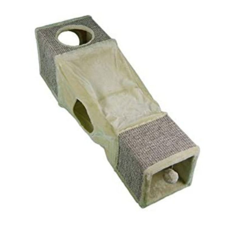 Rohrschneider Spieltunnel beige-braun, 29x29x99 cm