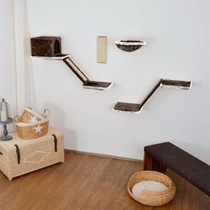 Rohrschneider Katzen-Kletterwand mit Treppe 8-teilig grau Rohrschneider Katzen-Kletterwand mit Treppe 8-teilig grau