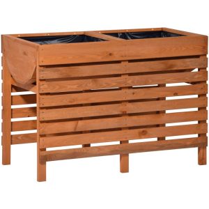 dobar Doppel-Hochbeet 100 x 71 x 50 cm braun dobar Doppel-Hochbeet 100 x 71 x 50 cm braun