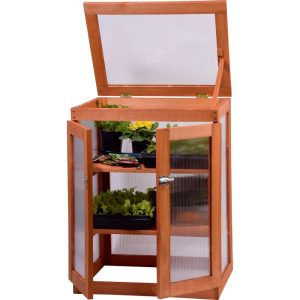 dobar Mini-Gewächshaus 58 x 76 x 43 cm braun dobar Mini-Gewächshaus 58 x 76 x 43 cm braun