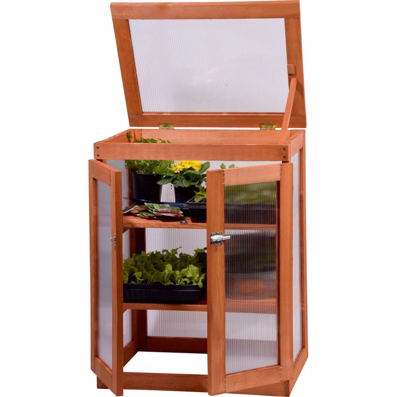 dobar Mini-Gewächshaus 58 x 76 x 43 cm braun