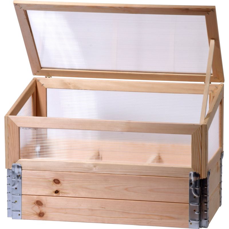 dobar Frühbeet mit Pflanzkasten beige 100 x 50 x 50,2 cm