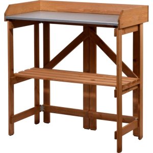 dobar Pflanztisch klappbar 85 x 89 x 44 cm braun