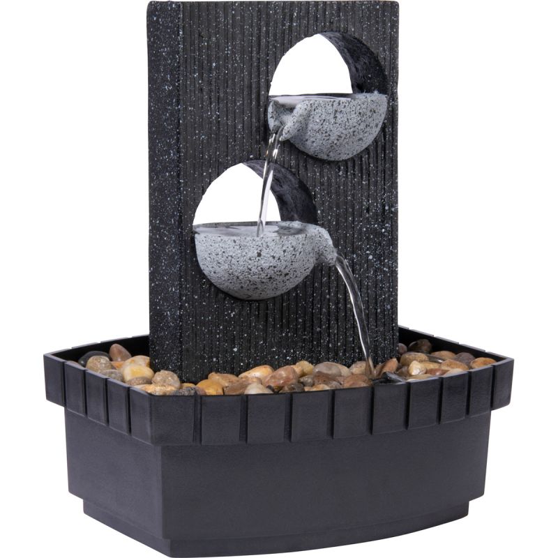 dobar Zimmerbrunnen 20,5 x 26 x 16,5 cm grau-schwarz
