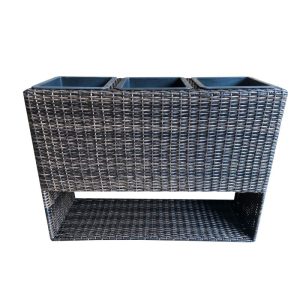 Blumenkasten mit 3 Pflanzt und oumlpfen Pfefferbraun Blumenkasten mit 3 Pflanzt und oumlpfen Pfefferbraun