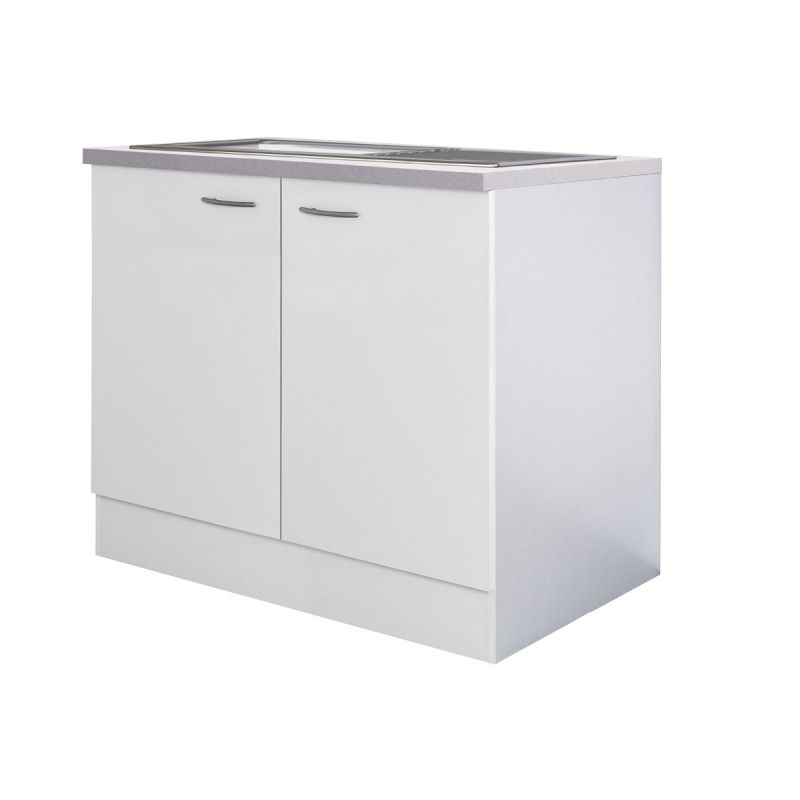 Flex-Well Spülenunterschrank „Wito“, 100x82,2x57,1 cm, weiß, inkl. Spüle