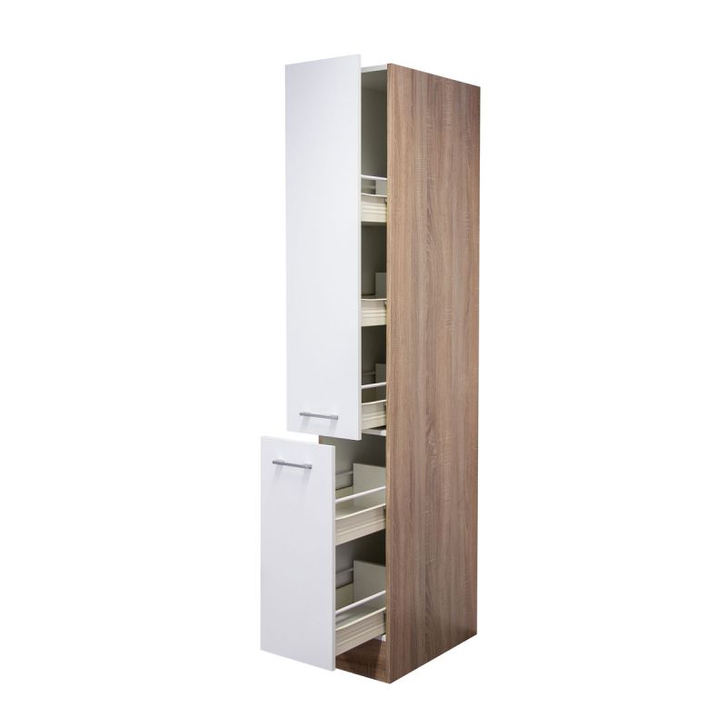 Flex-Well Küchen-Apothekerschrank „Samoa“, 30x200x57,1 cm, weiß/Sonoma Eiche
