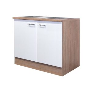 Flex-Well Spülenunterschrank „Samoa“, 100×82,2×57,1 cm, weiß/Sonoma Eiche, inkl. Spüle Flex-Well Spülenunterschrank „Samoa“, 100×82,2×57,1 cm, weiß/Sonoma Eiche, inkl. Spüle