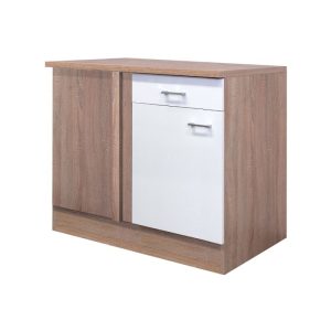 Flex-Well Küchen-Eckunterschrank „Samoa“, 110x85x60 cm, weiß/Sonoma Eiche Flex-Well Küchen-Eckunterschrank „Samoa“, 110x85x60 cm, weiß/Sonoma Eiche