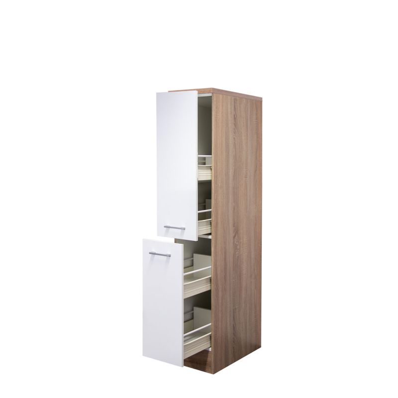 Flex-Well Demi-Apothekerschrank „Samoa“, 30x161x60 cm, weiß/Sonoma Eiche