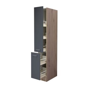Flex-Well Küchen-Apothekerschrank „Tiago“, 30x200x57,1 cm, basaltgrau/ San Remo Eiche Flex-Well Küchen-Apothekerschrank „Tiago“, 30x200x57,1 cm, basaltgrau/ San Remo Eiche