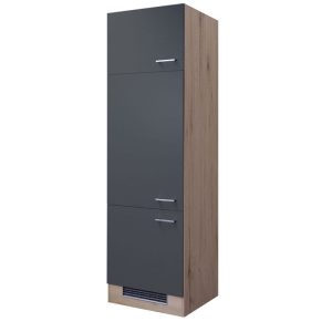 Flex-Well Küchen-Geräteumbauschrank „Tiago“, 60x200x57,1 cm, basaltgrau/San Remo Eiche Flex-Well Küchen-Geräteumbauschrank „Tiago“, 60x200x57,1 cm, basaltgrau/San Remo Eiche