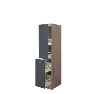 Flex-Well Demi-Apothekerschrank „Tiago“, 30x161x60 cm, basaltgrau/San Remo Eiche Flex-Well Demi-Apothekerschrank „Tiago“, 30x161x60 cm, basaltgrau/San Remo Eiche