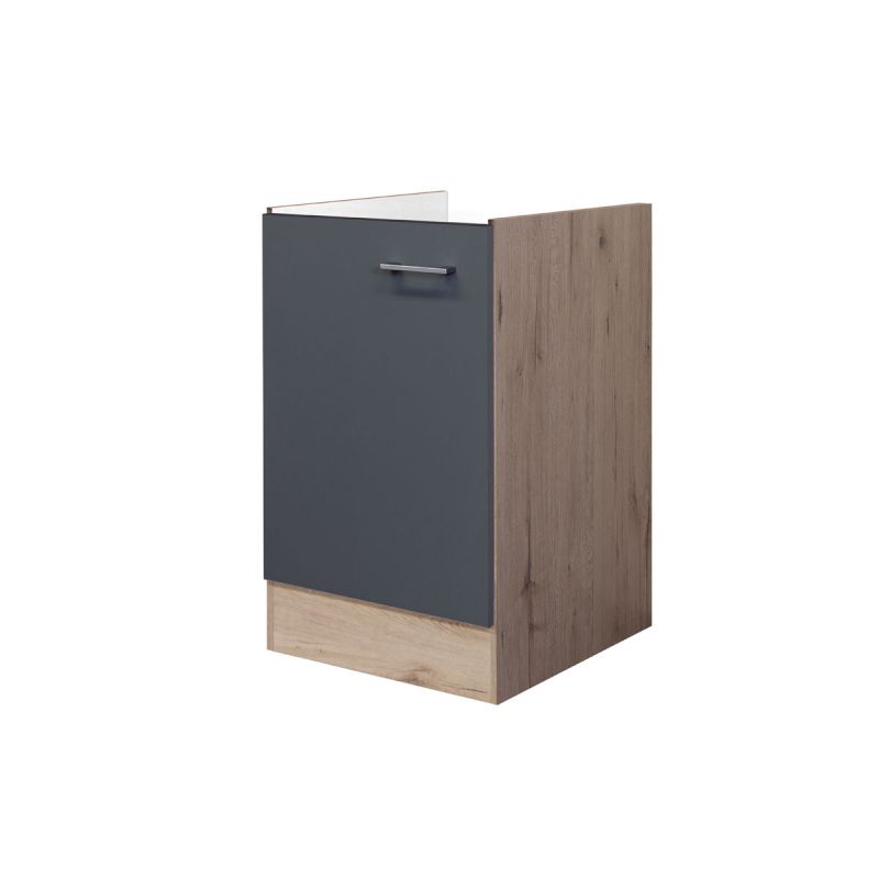 Flex-Well Spülenunterschrank „Tiago“, 50x82,2x57,1 cm, basaltgrau/San Remo Eiche