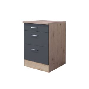 Flex-Well Küchenunterschrank „Tiago“ 60x85x60 cm, basaltgrau/San Remo Eiche Flex-Well Küchenunterschrank „Tiago“ 60x85x60 cm, basaltgrau/San Remo Eiche
