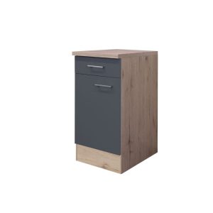 Flex-Well Küchenunterschrank „Tiago", 40x85x60 cm, basaltgrau/San Remo Eiche Flex-Well Küchenunterschrank „Tiago", 40x85x60 cm, basaltgrau/San Remo Eiche