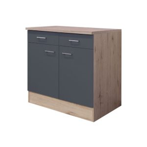 Flex-Well Küchenunterschrank „Tiago", 80x85x60 cm, basaltgrau/San Remo Eiche Flex-Well Küchenunterschrank „Tiago", 80x85x60 cm, basaltgrau/San Remo Eiche