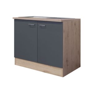 Flex-Well Spülenunterschrank „Tiago“, 100×82,2×57,1 cm, basaltgrau/San Remo Eiche, inkl. Spüle Flex-Well Spülenunterschrank „Tiago“, 100×82,2×57,1 cm, basaltgrau/San Remo Eiche, inkl. Spüle