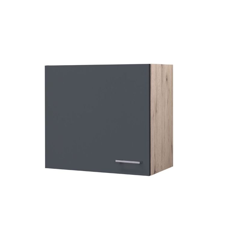 Flex-Well Küchenoberschrank „Tiago“, 60x54,8x32 cm, basaltgrau/San Remo Eiche