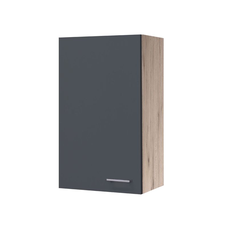 Flex-Well Küchenoberschrank „Tiago“, 50x89x32 cm, basaltgrau/San Remo Eiche