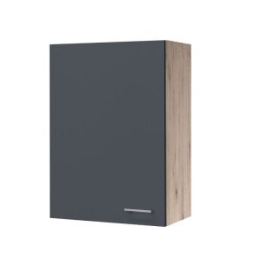 Flex-Well Küchenoberschrank „Tiago“, 60x89x32 cm, basaltgrau/San Remo Eiche Flex-Well Küchenoberschrank „Tiago“, 60x89x32 cm, basaltgrau/San Remo Eiche