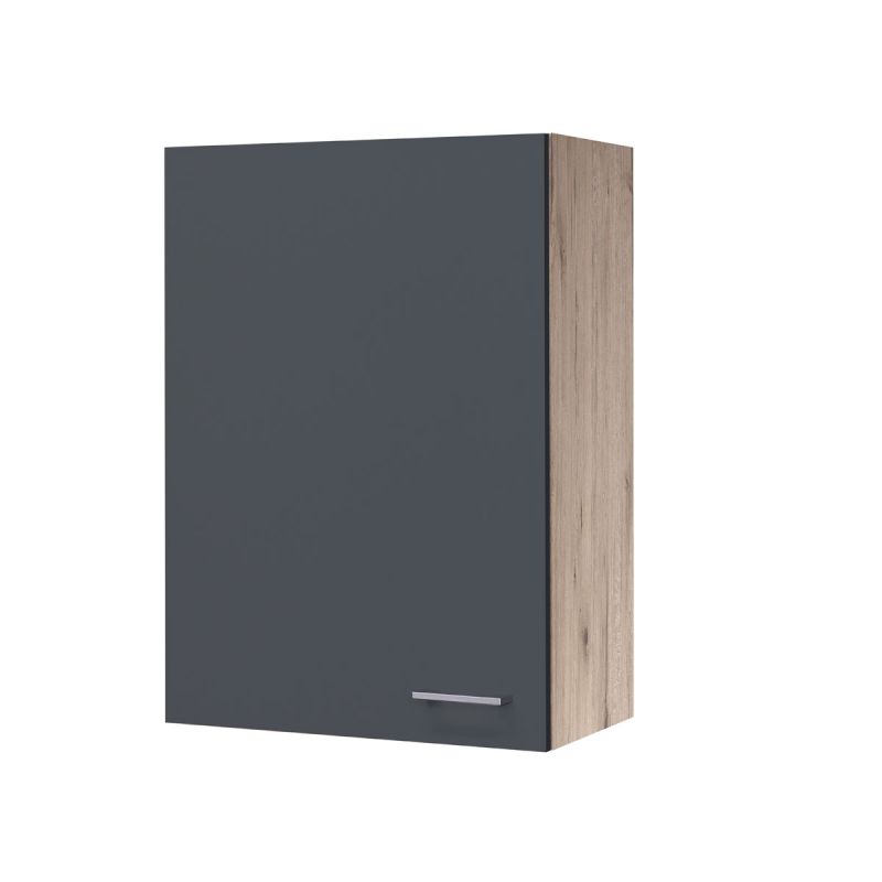 Flex-Well Küchenoberschrank „Tiago“, 60x89x32 cm, basaltgrau/San Remo Eiche