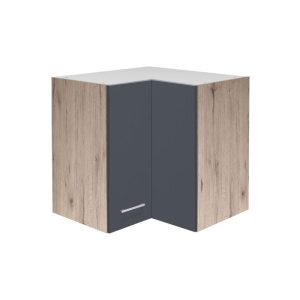 Flex-Well Küchen-Eckoberschrank „Tiago“, 60/60×54,8×32 cm, basaltgrau/San Remo Eiche Flex-Well Küchen-Eckoberschrank „Tiago“, 60/60×54,8×32 cm, basaltgrau/San Remo Eiche
