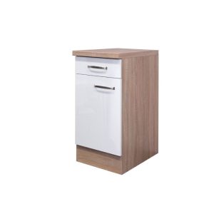 Flex-Well Küchenunterschrank „Valero“, 40x86x60 cm, weiß/Sonoma Eiche Flex-Well Küchenunterschrank „Valero“, 40x86x60 cm, weiß/Sonoma Eiche