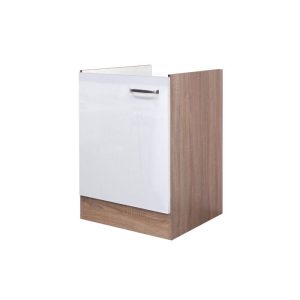 Flex-Well Spülenunterschrank „Valero“, 50×82,2×57,1 cm, weiß/Sonoma Eiche Flex-Well Spülenunterschrank „Valero“, 50×82,2×57,1 cm, weiß/Sonoma Eiche